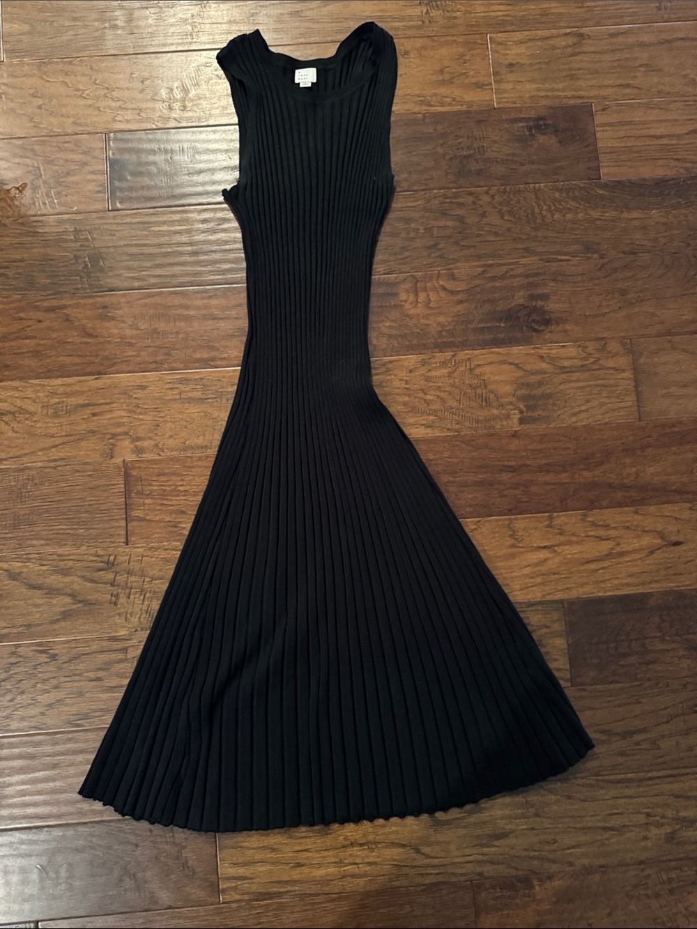 a new day Black Ribbed Sleeveless Midi Dress